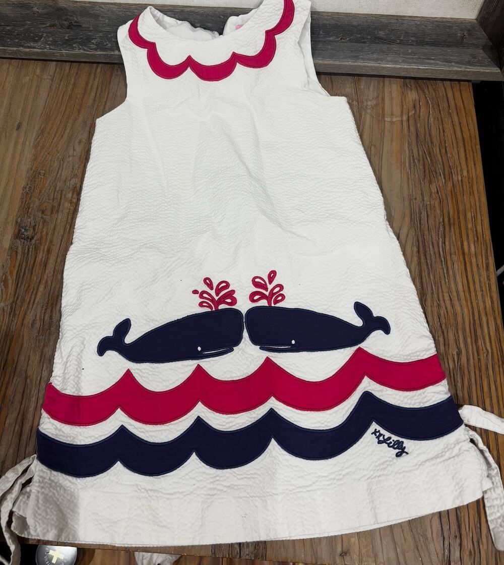 Lilly Pulitzer Whale Embroidered Dress Size 7